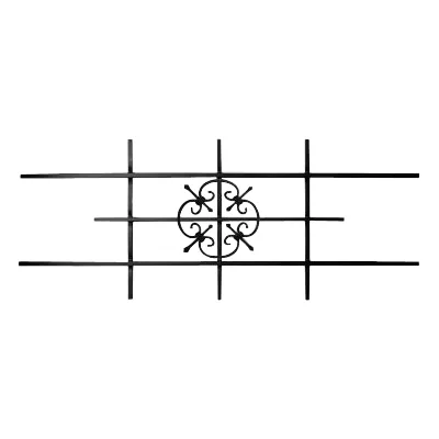 Grille traverse forgée avec décor acier noir 120 x 48 cm
