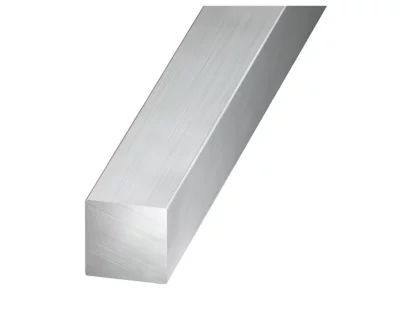 Carré aluminium brut 6 x 6 mm, 1 m Argent