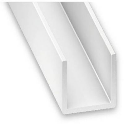 U PVC blanc 10 x 12 x 10 mm. Ep. 1 mm. Int. 10 mm. Longueur 2 m