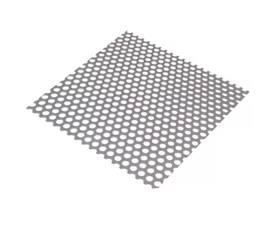 Tôle perforée rond acier brut Perforation 8 mm, 50 x 25 cm