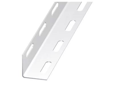 Cornière perforée acier époxy blanc 38 x 38 mm, 2 m