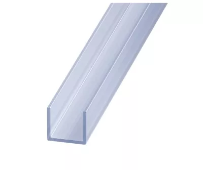 Profilé U PVC transparent 10 x 18 x 10 mm, 2 m