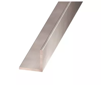 Cornière aluminium anodisé coloris inox 20 x 20 mm, 1 m