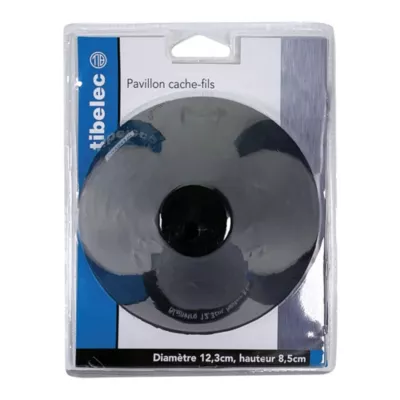 Pavillon de plafond plastique 1 câble Tibelec ø12,5 x H. 8,5cm noir