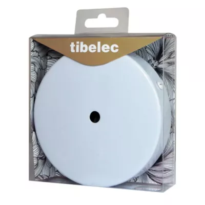 Pavillon de plafond métal 1 câble Tibelec ø12 x H. 2,5cm blanc