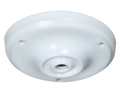 Pavillon céramique blanc Ø10,5 x H. 3cm Tibelec