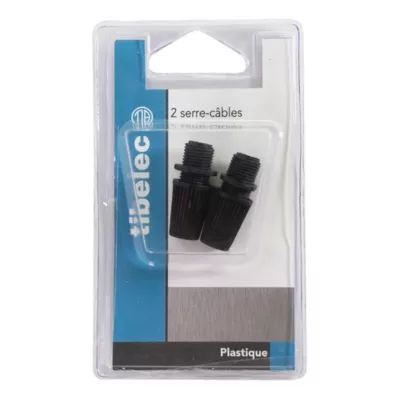 Serre-câbles en plastique mâle pas 10 x 1 Tibelec noir vendu par 2