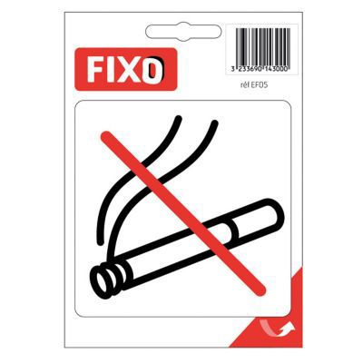 Sticker autocollant Fixo "Défense de fumer" forme carré L.100 x l.100 mm