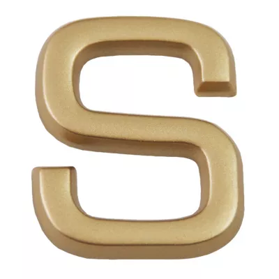 Lettre de maison - marquage S - en PVC - couleur or - autocollant - hauteur 3,7 cm - Chapuis LD37S