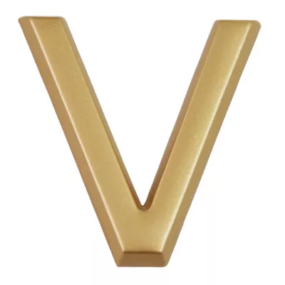 Lettre de maison - marquage V - en PVC - couleur or - autocollant - hauteur 3,7 cm - Chapuis LD37V