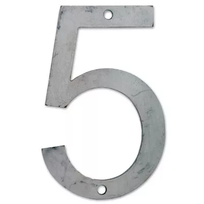 N° de maison - marquage 5 - en acier - couleur gris - à visser - hauteur 12 cm - Chapuis CPA5