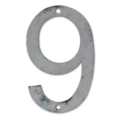 N° de maison - marquage 9 - en acier - couleur gris - à visser - hauteur 12 cm - Chapuis CPA9