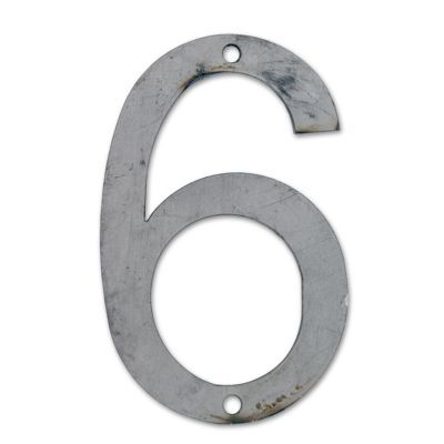 N° de maison - marquage 6 - en acier - couleur gris - à visser - hauteur 6 cm - Chapuis CPAP6