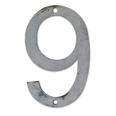 N° de maison - marquage 9 - en acier - couleur gris - à visser - hauteur 6 cm - Chapuis CPAP9