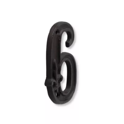N° de maison - marquage 6 - en fonte - couleur marron - à visser - hauteur 12 cm - Chapuis CFR6