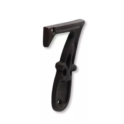 N° de maison - marquage 7 - en fonte - couleur marron - à visser - hauteur 12 cm - Chapuis CFR7