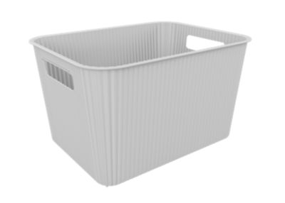 Panier de rangement en plastique blanc cassé Vibes 14L