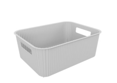 Panier de rangement en plastique blanc cassé Vibes 10L