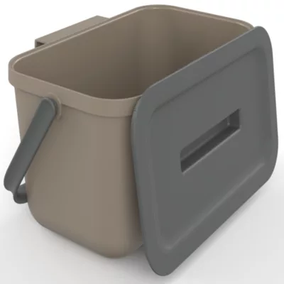 Poubelle de tri avec poignée 4 L Loops Sundis H. 14 cm taupe