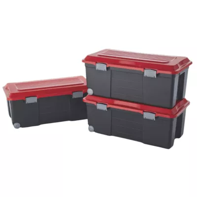 Camper bricolage noir et rouge 75 L vendu par 3 pièces