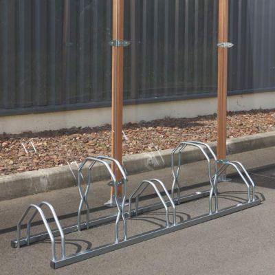 Râtelier au sol pour 5 vélos 2 niveaux