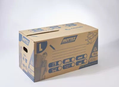 Carton de déménagement 20 kg Mottez H. 30 x L. 60 x l. 40 cm