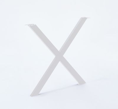 Pied de table modèle X Mottez H. 71 cm métal blanc