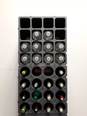Casier 16 bouteilles en polystyrène coloris gris anthracite