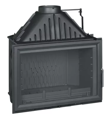 Foyer à bois en fonte Invicta 800 grande vision volet P928185 10 KW anthracite