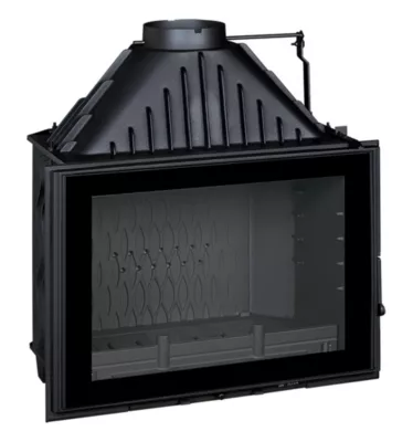 Foyer à bois en fonte Invicta 800 grande vision volet P92858510 KW anthracite
