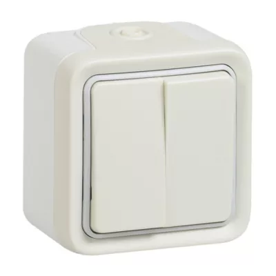 Double va et vient complet Legrand Plexo saillie blanc
