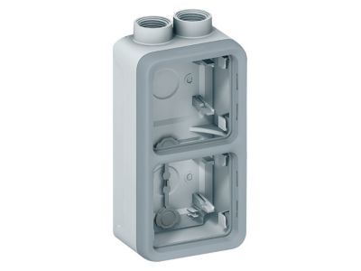 Boîtier double vertical Legrand Plexo saillie gris