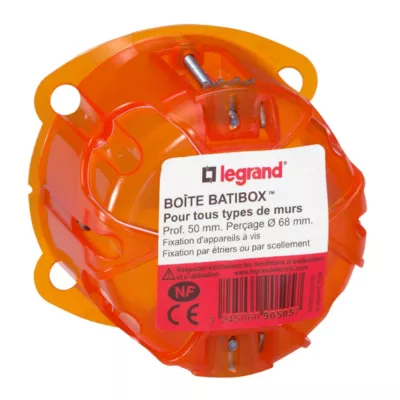 Boîte simple Batibox multi-matériaux Legrand P. 50 mm