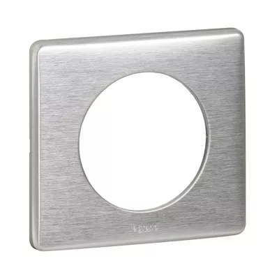 Plaque de finition 1 poste Legrand Céliane 0 998 65 coloris aluminium l.90 x P.9 x H.82 mm
