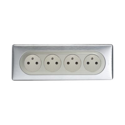 4 prises pré-câblées Legrand Céliane aluminium
