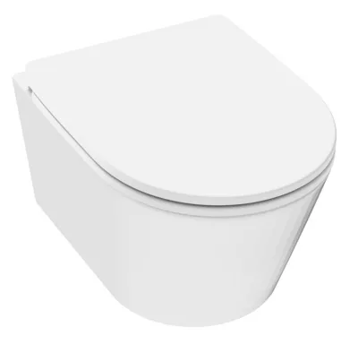 Cuvette WC suspendue sans bride avec abattant déclipsable et frein de chute Siamp