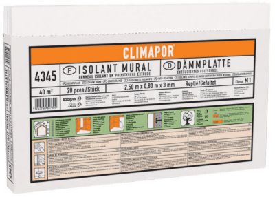 Plaque de polystyrène extrudé Climapor 125 x 80 cm, ép.3 mm