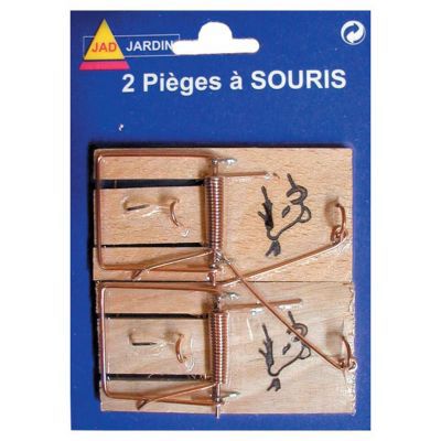 2 tapettes à souris avec socle en bois
