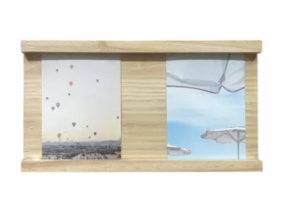 Porte photo mural effet bois l.30 x H.16 cm Ariane