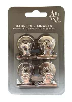 Magnet clip en métal Ariane L.3 x l.3,5 x H.2,5 cm vendu par 4 pièces