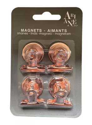 Magnet clip en métal cuivré Ariane L.3 x l.3,5 x H.2,5 cm vendu par 4 pièces