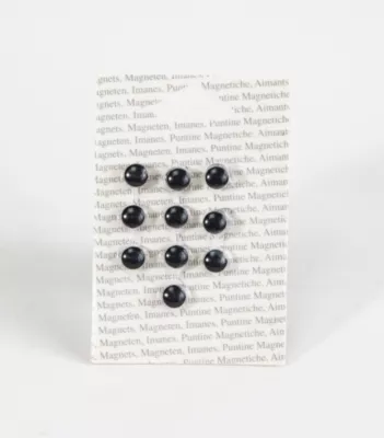 10 aimants ronds coloris noir Ø.9 x l.6 mm