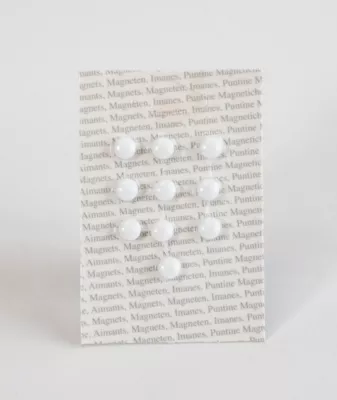 10 aimants ronds coloris blanc Ø.9 x l.6 mm