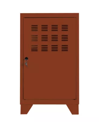 Casier de rangement en métal terracotta Snor H. 75 x L. 40 x P. 40,5 cm