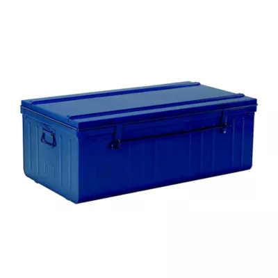 Cantine en acier bleu 175 L avec poignées, L.100 x l.55 x H.40 cm, cadenassable et empilable, Snor