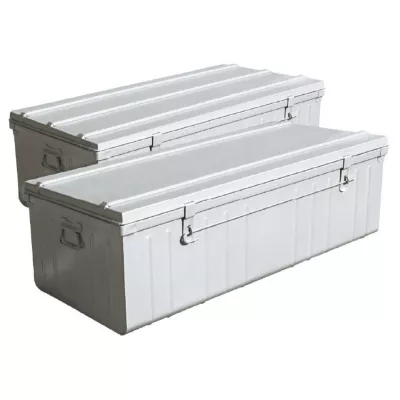 Cantine métal l.100/110 cm gris Snor (lot de 2)