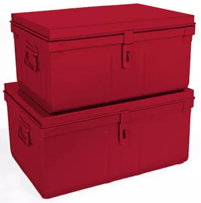 Cantine métal l.50/55 cm rouge Snor (lot de 2)