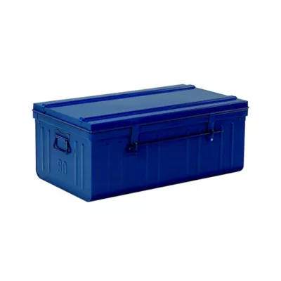 Cantine acier bleu 130 L avec poignées L. 90 x l.50 xH .37.5 cm, cadenassable et empilable, Snor
