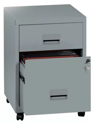 Caisson de bureau en métal Snor 2 tiroirs H. 56 x L. 40 x P. 41 cm