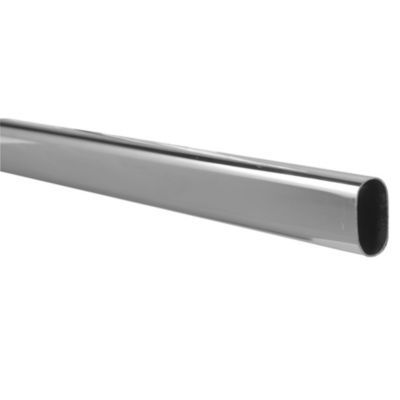 Tringle de penderie simple ovale acier chromé 2 m
